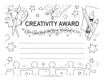 Creativity Award Black and White