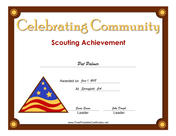 Celebrating Community Badge certificate