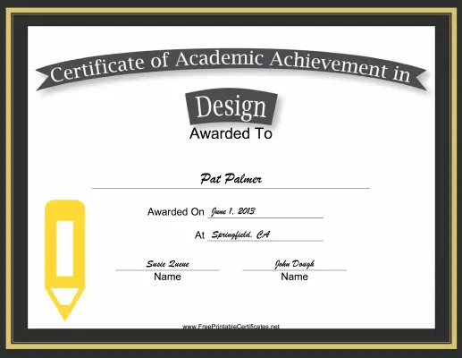 Design Academic certificate