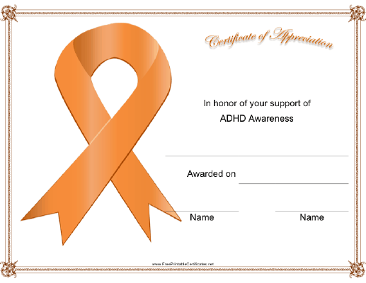 ADHD Awareness Ribbon