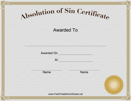 Absolution of Sin