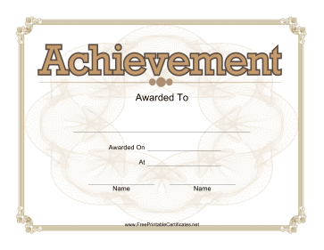 Achievement Certificate Blank