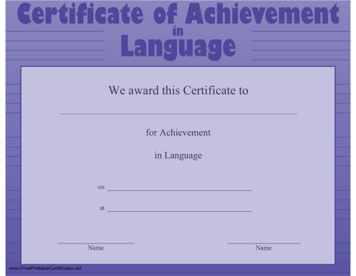 Achievement in Language