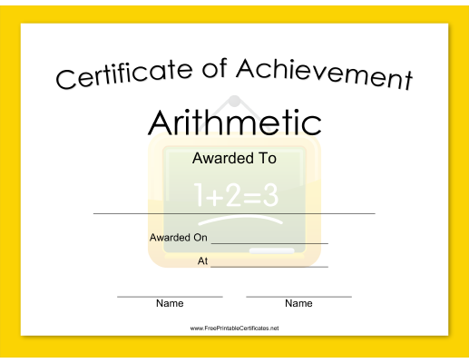 Arithmetic Achievement