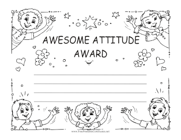 Awesome Attitude Award Black and White