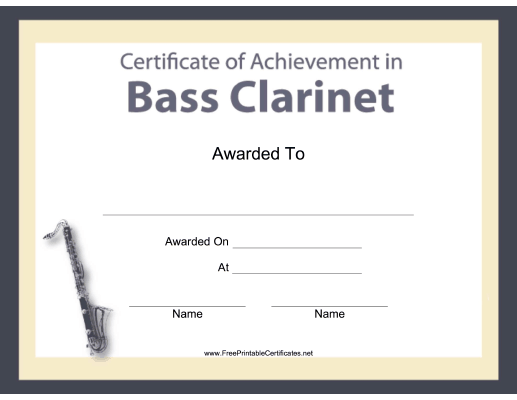 Bass Clarinet Instrumental Music