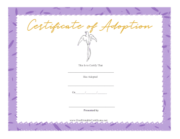 Certificate Of Adoption Bird