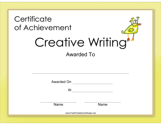 Creative Writing Achievement