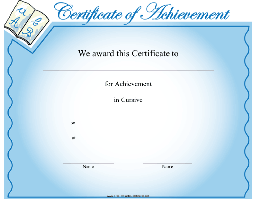 Cursive Printable Certificate