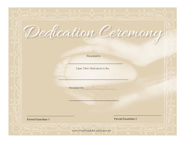 Dedication Ceremony Certificate Blue Printable Certificate