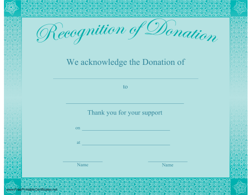 Recognition of Donation