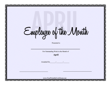 Employee Of The Month April