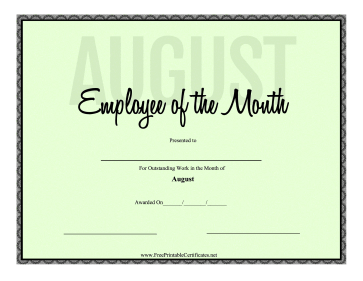 Employee Of The Month August