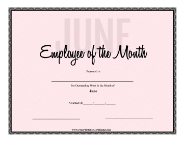 Employee Of The Month June