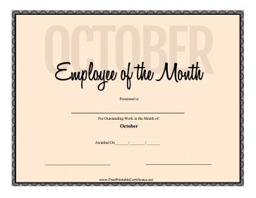 Employee Of The Month October