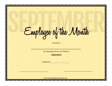 Employee Of The Month September