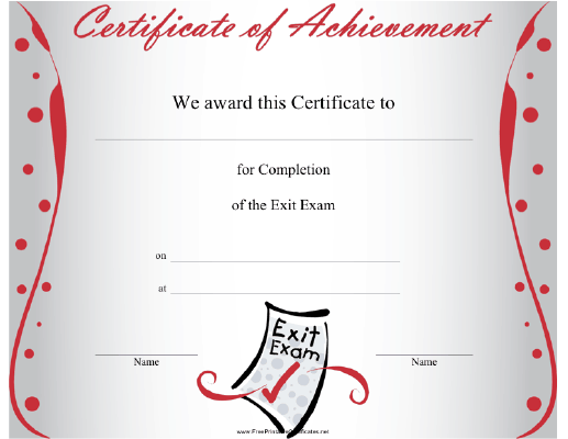 Exit Exam Completion