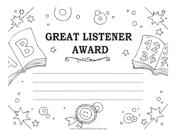 Great Listener Award Black and White