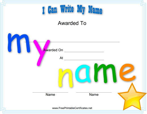 I Can Write Name