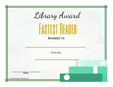 Library Award Fastest Reader