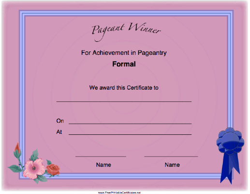 Pageant Formal Achievement