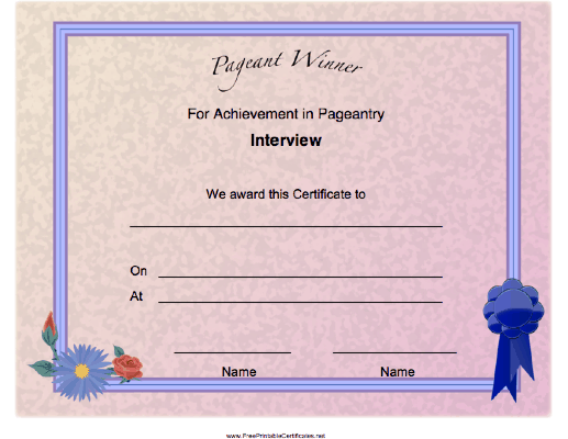 Pageant Interview Achievement