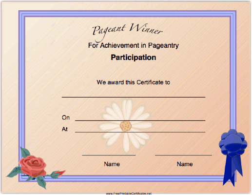 Pageant Participation Achievement