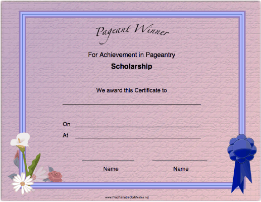 Pageant Scholarship Achievement