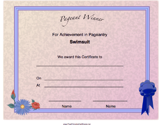 Pageant Swimsuit Achievement