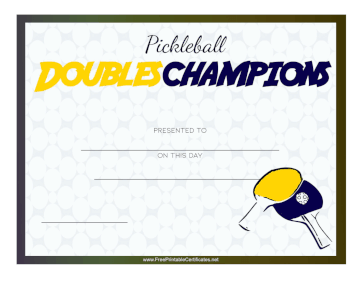 Pickleball Doubles Champions