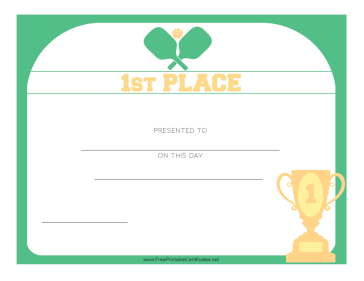 Pickleball First Place