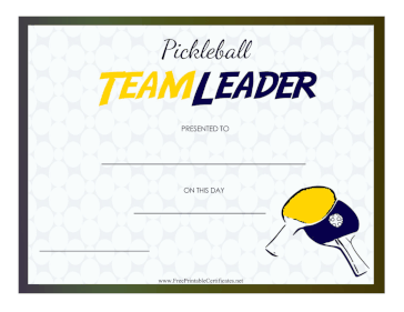 Pickleball Team Leader