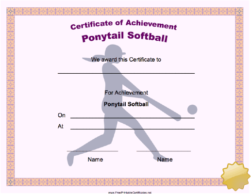 Ponytail Softball Achievement