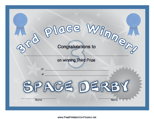 Space Derby 3rd Place