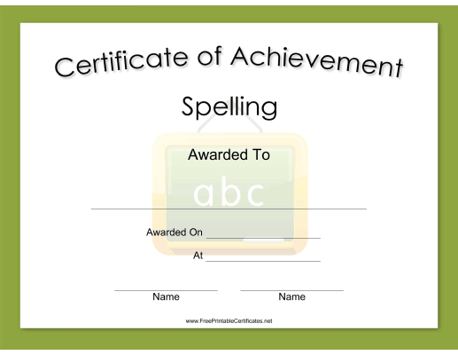 Spelling Achievement