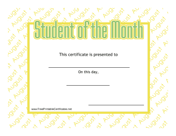 Student Of The Month August