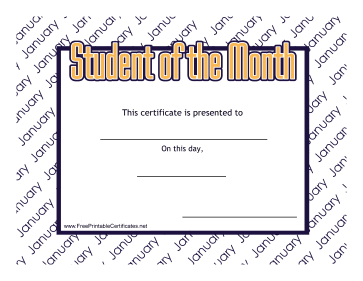 Student Of The Month January