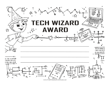 Tech Wizard Award Black and White