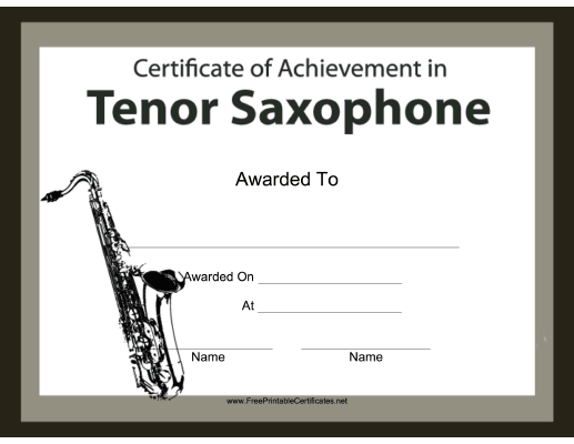 Tenor Saxophone Instrumental Music