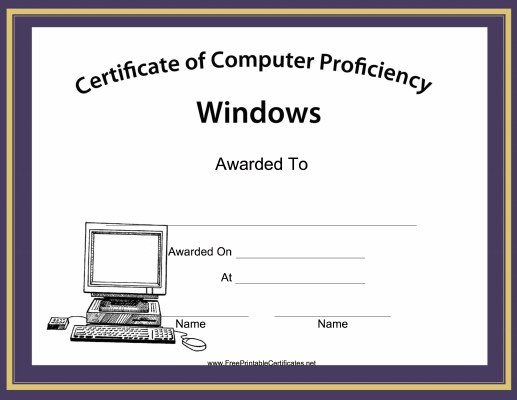 Windows Computer Proficiency