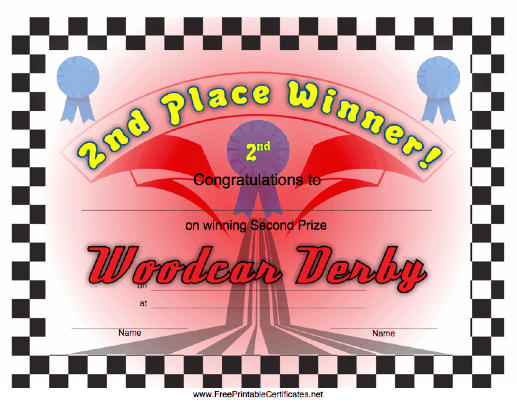 Woodcar Derby 2nd Place