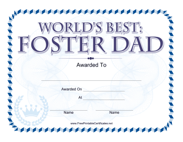 Worlds Best Foster Dad Award