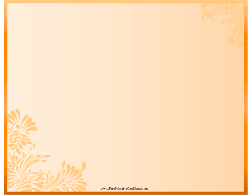 Warm Border with Foliage Printable Certificate