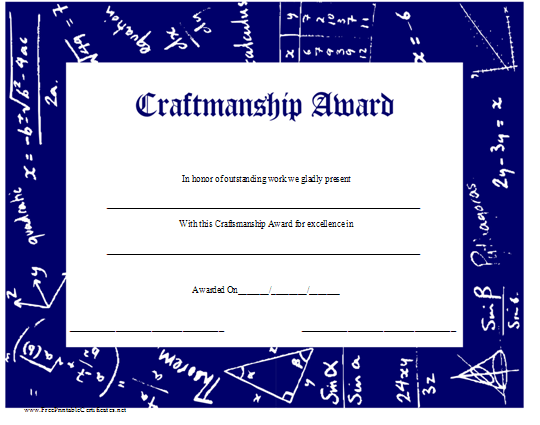 Craftsmanship Award