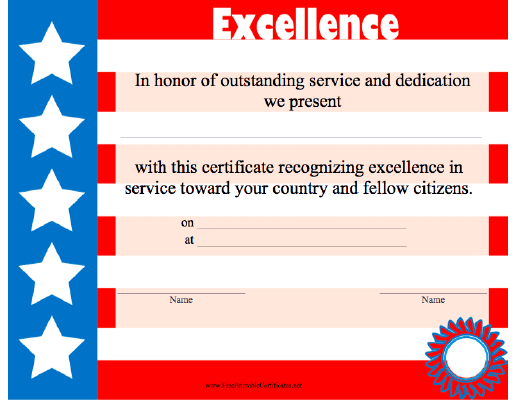 Excellence in Red White and Blue