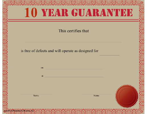 10 Year Guarantee