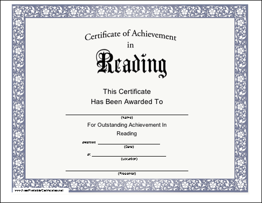 Achievement for Reading