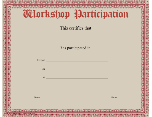 Workshop Participation