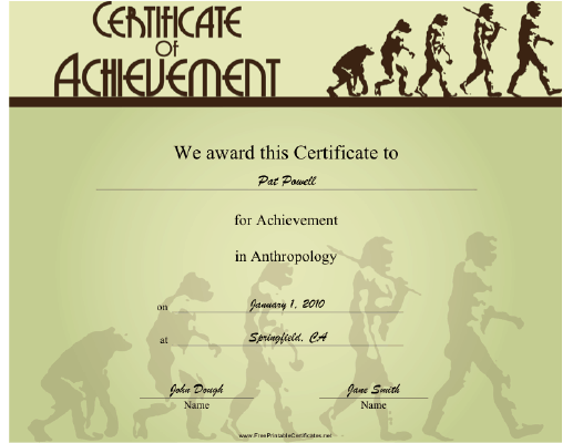 Anthropology certificate