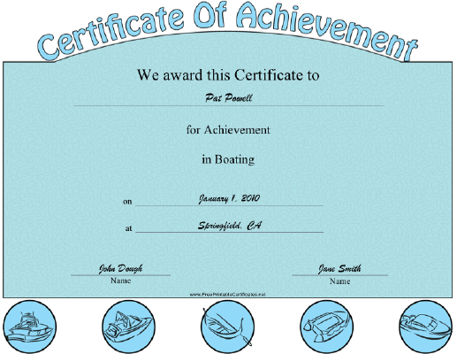 Boating certificate